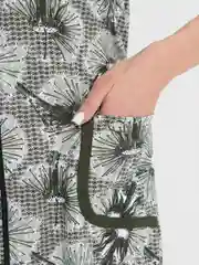 Зелёный хаки халат женский на молнии, домашний, хлопок