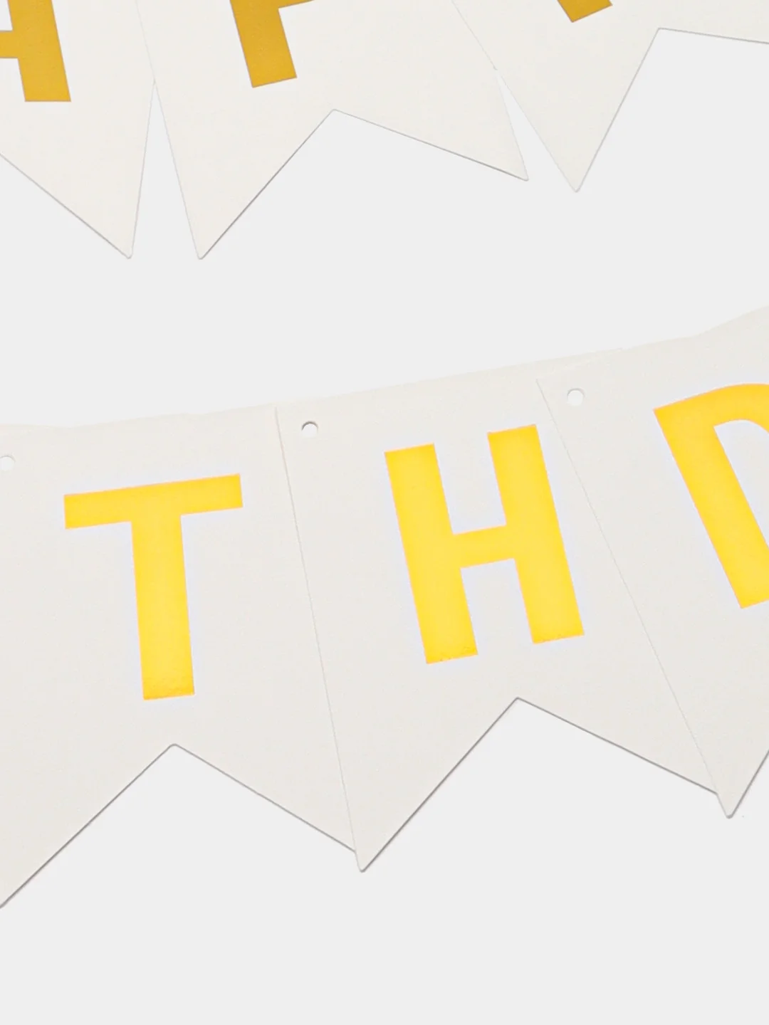 Белый гирлянда-растяжка, на день рождения "Happy Birthday"