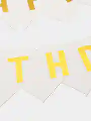 Белый гирлянда-растяжка, на день рождения "Happy Birthday"
