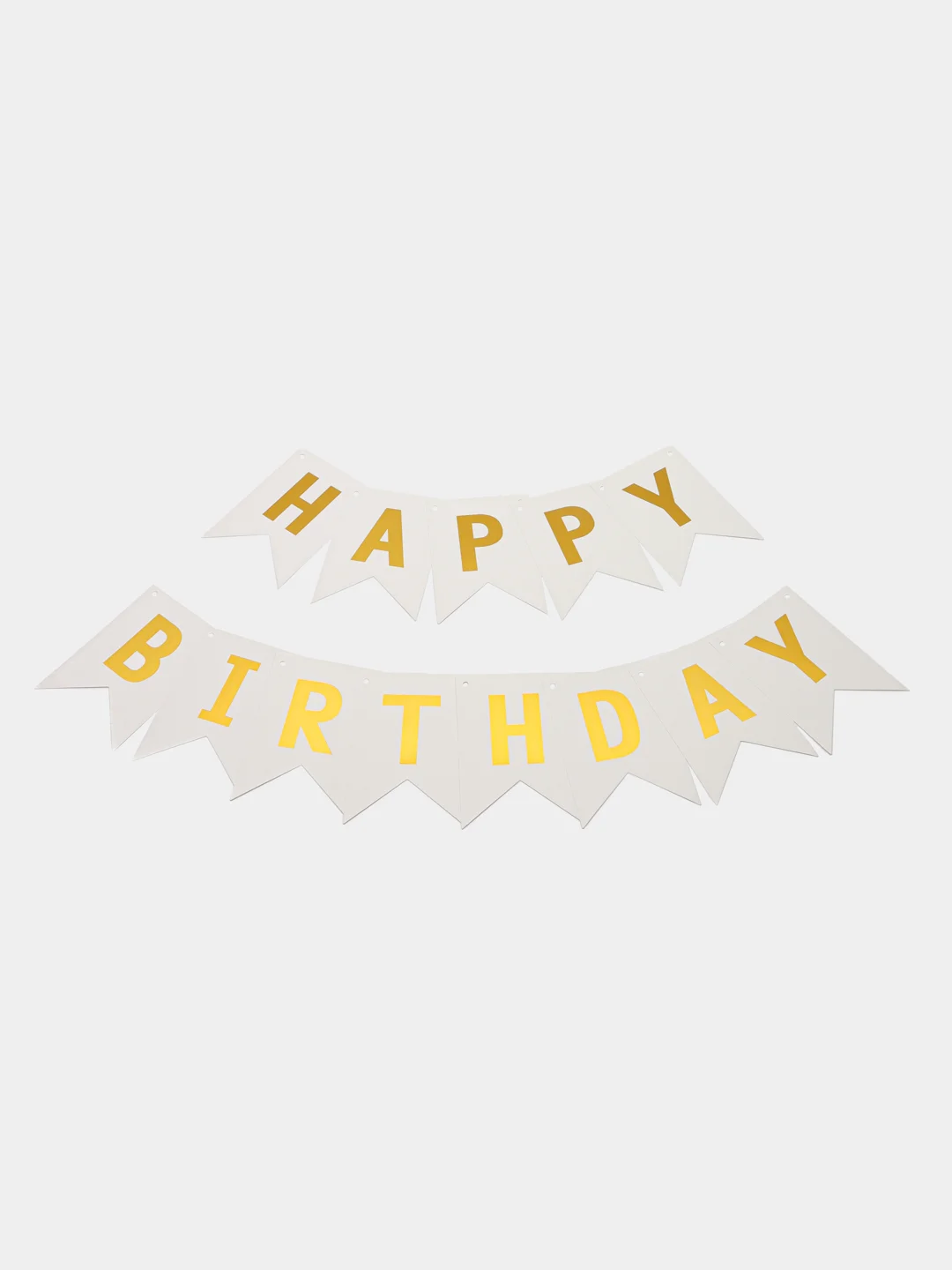 Белый гирлянда-растяжка, на день рождения "Happy Birthday"