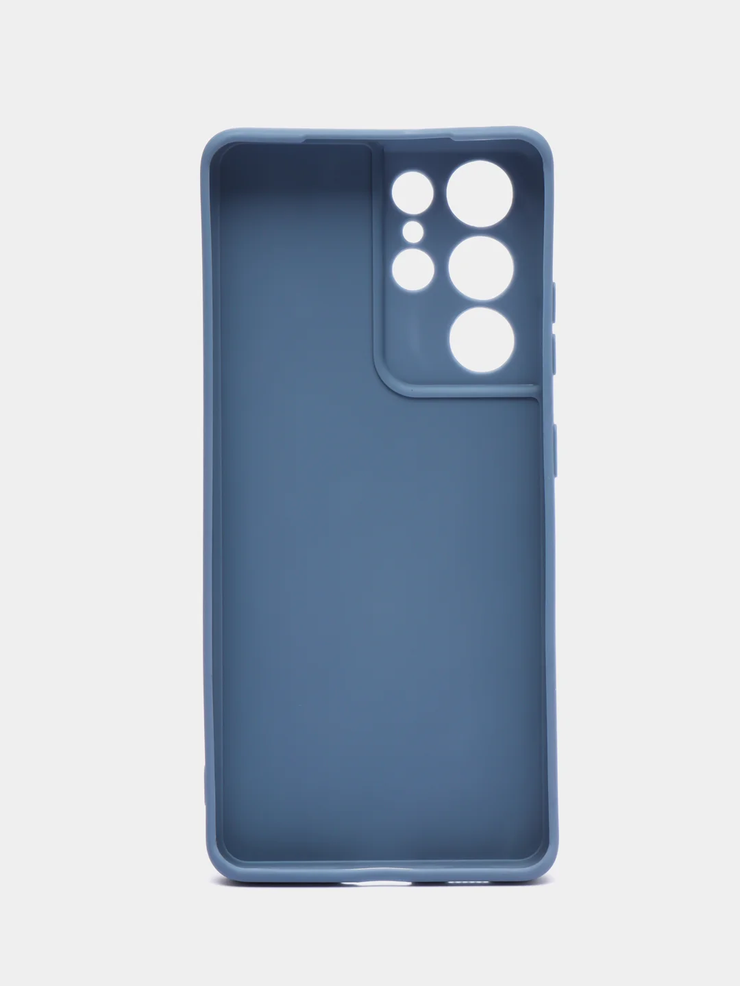 Синий чехол для Samsung Galaxy S21 Ultra (Самсунг С21 ультра) Силиконовый, c защитой камеры