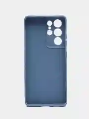 Синий чехол для Samsung Galaxy S21 Ultra (Самсунг С21 ультра) Силиконовый, c защитой камеры