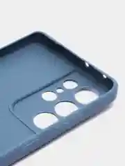 Синий чехол для Samsung Galaxy S21 Ultra (Самсунг С21 ультра) Силиконовый, c защитой камеры