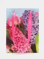 Аметистовый пакет бумажный, 14,8*10,9*5,8 см, Цветы