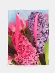Аметистовый пакет бумажный, 14,8*10,9*5,8 см, Цветы
