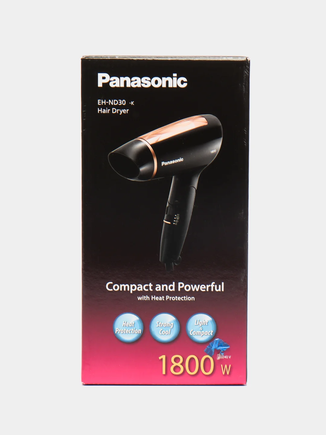 Фен для волос PANASONIC EH-ND30-P, складной, черный