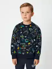 Черный свитшот для мальчика ACOOLA COMFORT fit из футера с начёсом