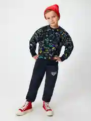 Черный свитшот для мальчика ACOOLA COMFORT fit из футера с начёсом