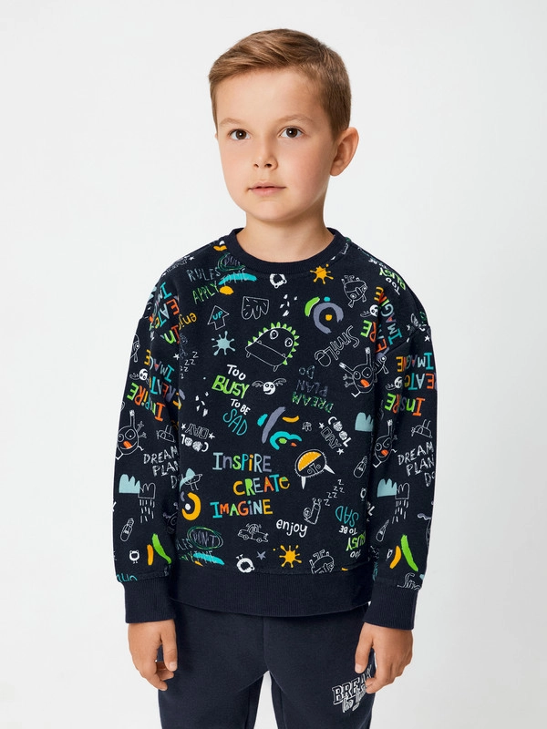 Свитшот для мальчика ACOOLA COMFORT fit из футера с начёсом