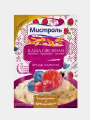 Каша овсяная МИСТРАЛЬ черника-брусника-малина (Ягоды Карелии), 25 штук по 40 г