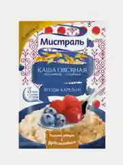 Каша овсяная МИСТРАЛЬ земляника-голубика (Ягоды Карелии), 25 штук по 40 г