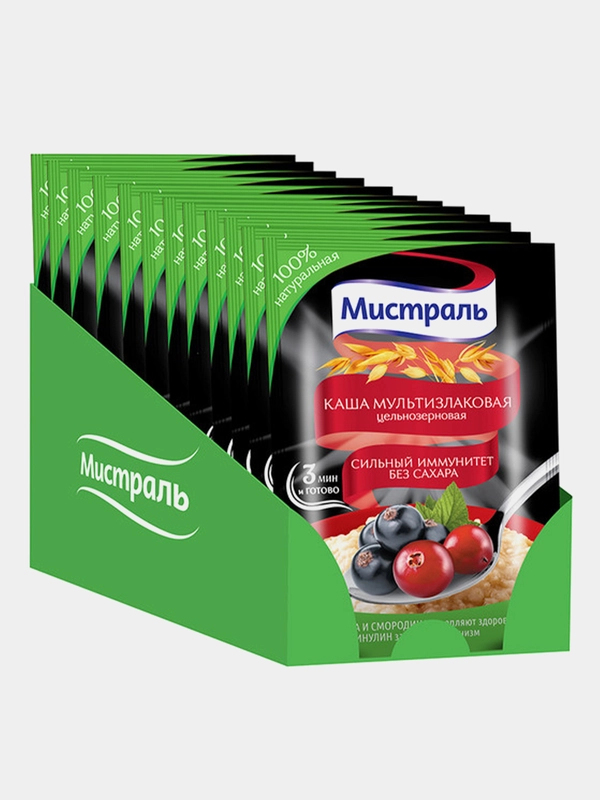 Каша мультизлаковая МИСТРАЛЬ Сильный иммунитет, 12 штук по 40 г