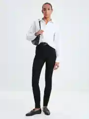 Серый джинсы skinny женские с высокой посадкой