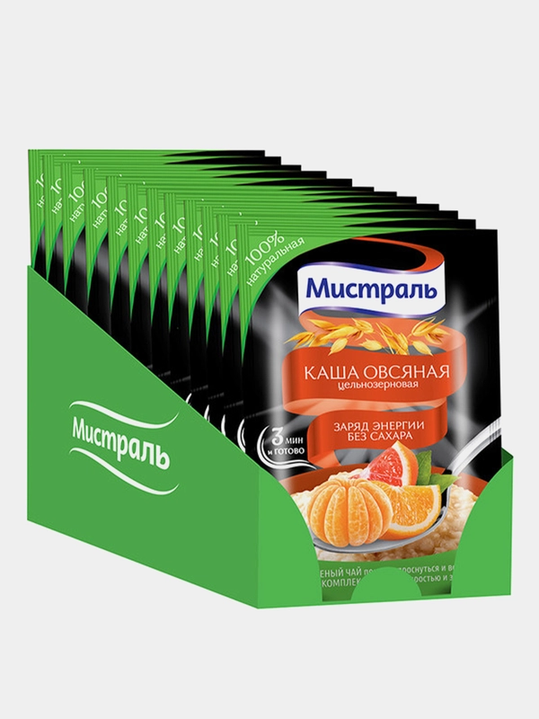 Каша овсяная МИСТРАЛЬ Заряд энергии, 12 штук по 40 г