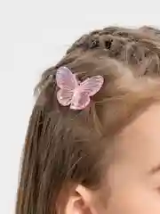 Заколки Бабочка, 2 штуки, розовые, для детей