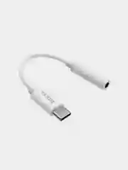 Белый переходник ДЛЯ НАУШНИКОВ hoco LS30 Туре-C - Jack 3.5mm, адаптер AUX Type-C