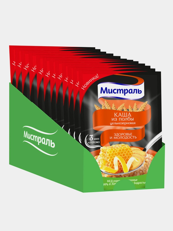 Каша из полбы МИСТРАЛЬ Здоровье и молодость, 12 штук по 40г
