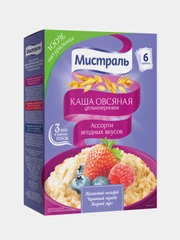 Каши МИСТРАЛЬ Ягодное ассорти, в коробке, 6 штук по 40 г