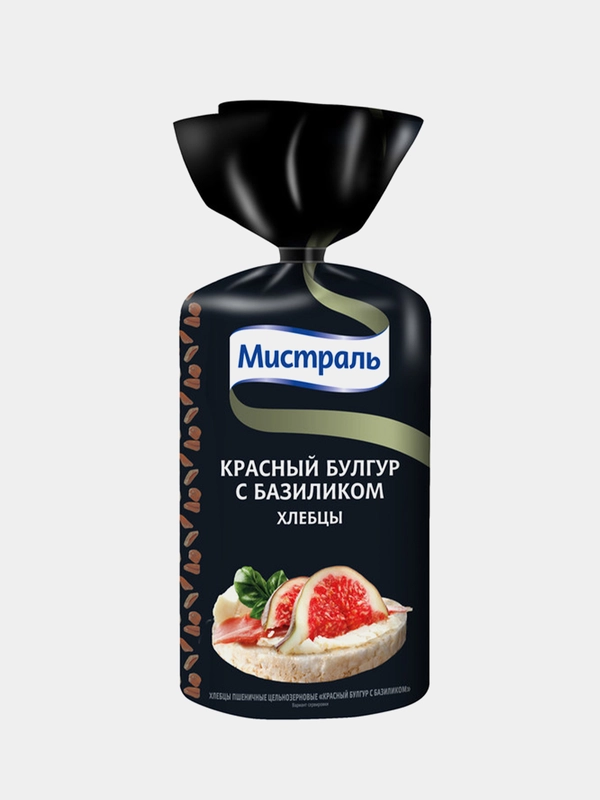 Хлебцы МИСТРАЛЬ Красный булгур с базиликом, 100г*2шт