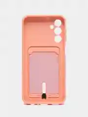 Коралловый чехол Samsung Galaxy A24 / Самсунг Галакси А24, силиконовый, с карманом для карты