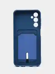 Синий чехол Samsung Galaxy A24 / Самсунг Галакси А24, силиконовый, с карманом для карты