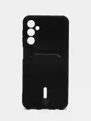 Черный чехол Samsung Galaxy A24 / Самсунг Галакси А24, силиконовый, с карманом для карты
