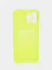 Желтый чехол iPhone 11, 15 Pro, 14 Max, 13, 12, XR, XS, 6, 7, 8 Plus, SE, с карманом для карт, прозрачный