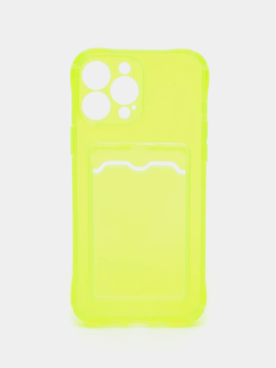 Желтый чехол iPhone 11, 15 Pro, 14 Max, 13, 12, XR, XS, 6, 7, 8 Plus, SE, с карманом для карт, прозрачный