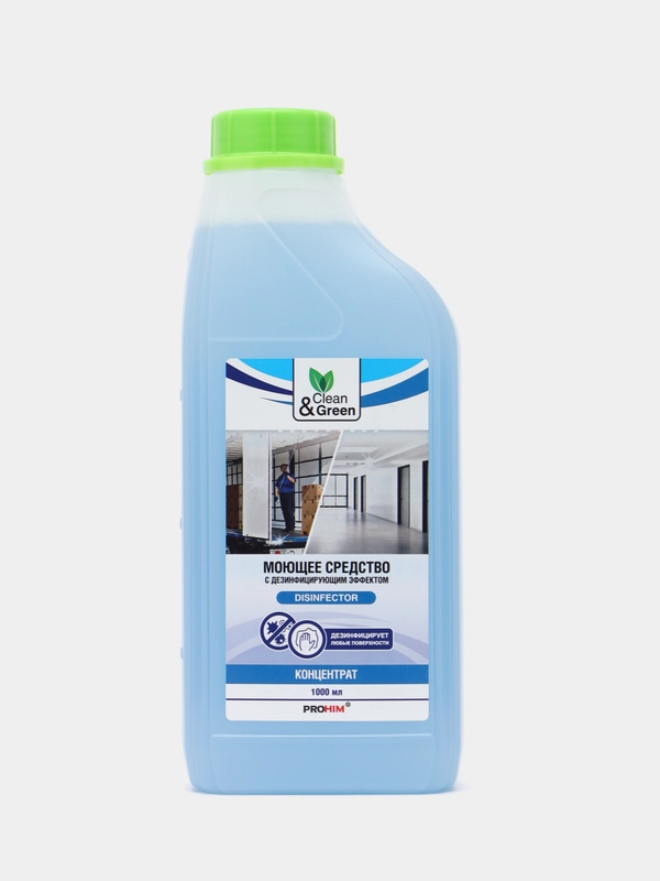 Моющее средство с дезинфицирующим эффектом "Disinfector" (концентрат), 1 л, Clean&Green