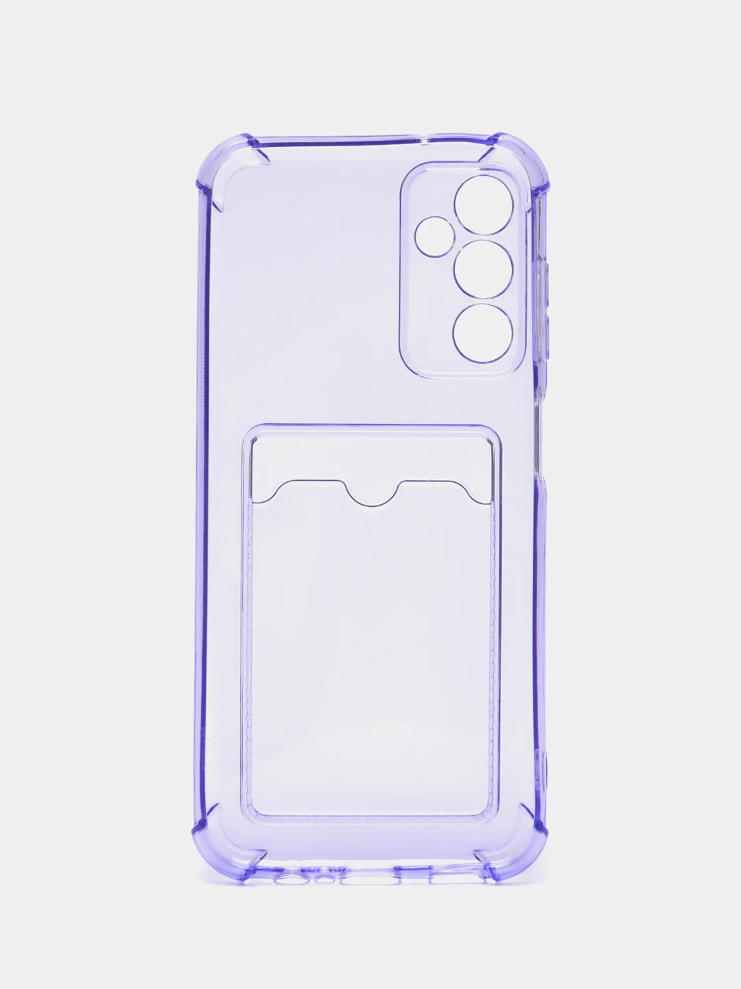 Голубой чехол для Samsung Galaxy M14 5G (Самсунг Галакси М14 5Г) прозрачный, с отсеком для карт
