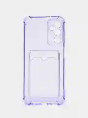 Голубой чехол для Samsung Galaxy M14 5G (Самсунг Галакси М14 5Г) прозрачный, с отсеком для карт