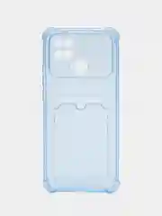 Лазурный чехол Xiaomi Redmi 10C / Poco C40, Поко С40 прозрачный противоударный с карманом для карты