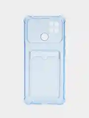 Лазурный чехол Xiaomi Redmi 10C / Poco C40, Поко С40 прозрачный противоударный с карманом для карты