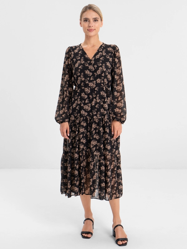 Платье шифоновое принт цветы OVERSIZE