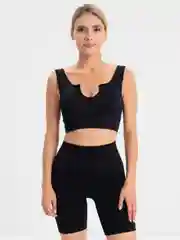 Черный женский спортивный костюм для фитнеса