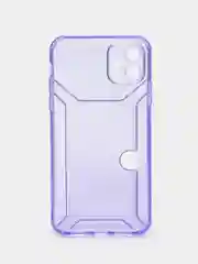 Лавандовый чехол iPhone 11 15 Pro 14 Max 13 12 Xr Xs 6 7 8 Plus Se с карманом для карт прозрачный