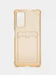 Бежевый чехол Redmi Note 11 PRO 2022 4G, 5G, прозрачный с карманом для карты