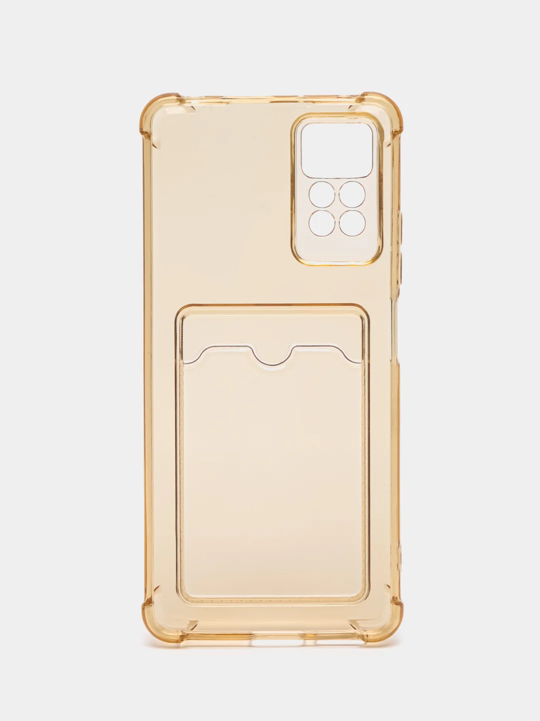 Бежевый чехол Redmi Note 11 PRO 2022 4G, 5G, прозрачный с карманом для карты