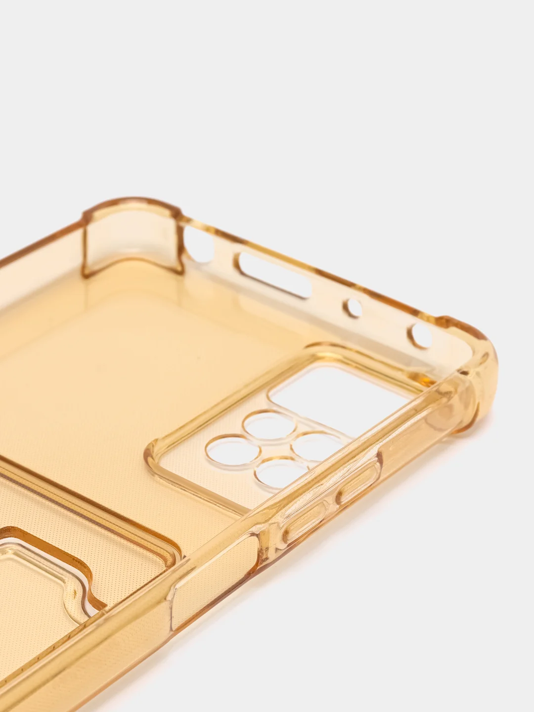 Бежевый чехол Redmi Note 11 PRO 2022 4G, 5G, прозрачный с карманом для карты