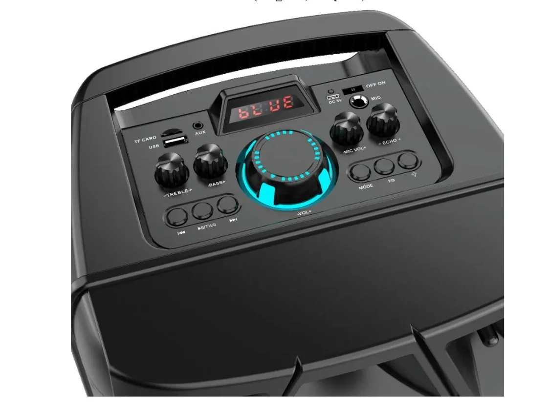 Черный колонка ZQS 8210 беспроводная музыкальная напольная Speaker  с микрофоном