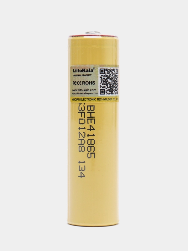Аккумулятор литий-ионный 18650 Liitokala, 2500 mah, 20А, HE4, с наконечником и защитой