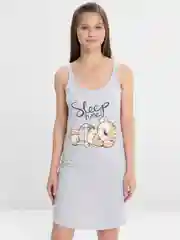 Серебряный ночная сорочка женская, на бретелях