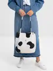Белый сумка вельветовая, шоппер