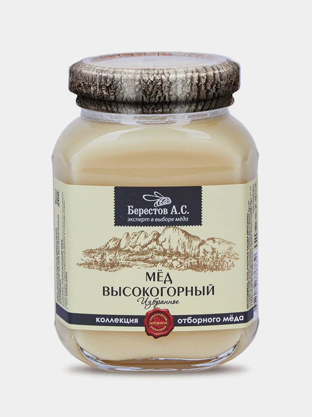 Мед натуральный Берестов А.С., коллекция "Избранное", без сахара, стеклянная банка