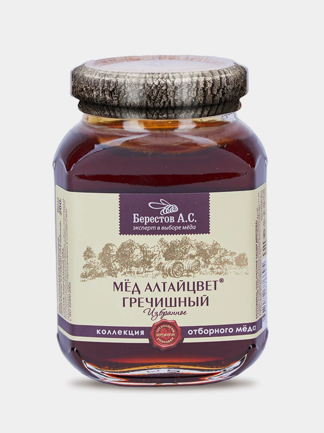 Мед натуральный Берестов А.С., коллекция "Избранное", без сахара, стеклянная банка