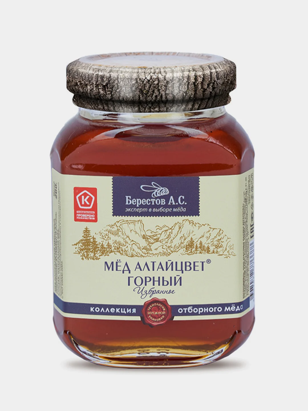 Мед натуральный Берестов А.С., коллекция "Избранное", без сахара, стеклянная банка