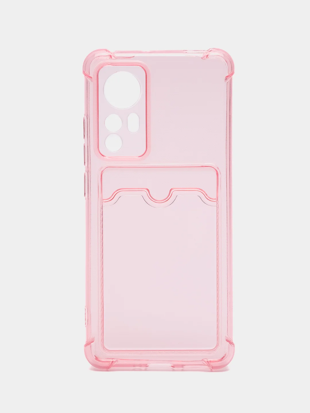 Розовый силиконовый чехол Xiaomi 12/12X/12S (Сяоми 12/12Х/12С), прозрачный