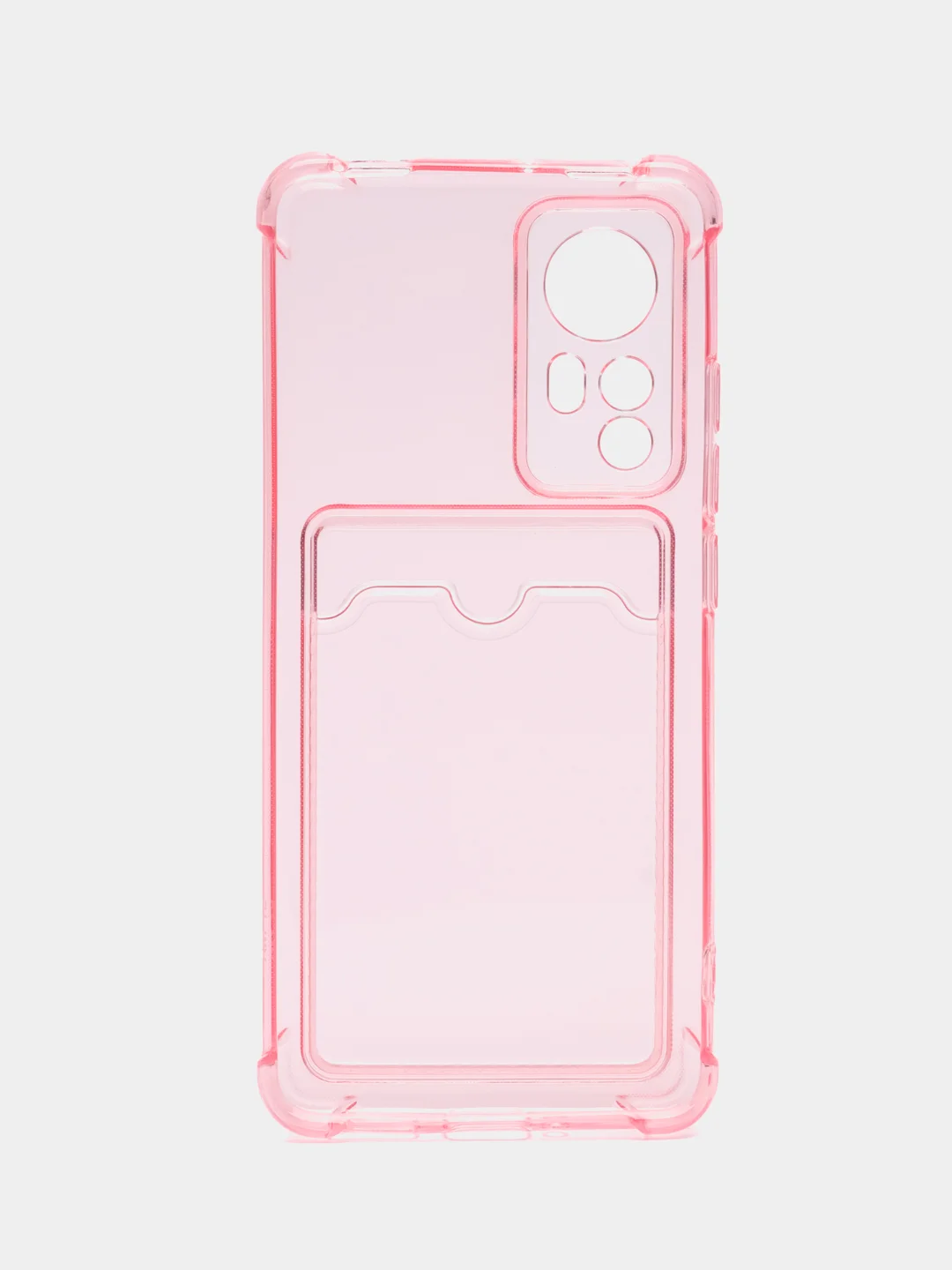 Розовый силиконовый чехол Xiaomi 12/12X/12S (Сяоми 12/12Х/12С), прозрачный