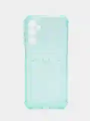 Бирюзовый чехол для Samsung Galaxy M14 5G (Самсунг Галакси М14 5Г) прозрачный, с отсеком для карт