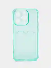 Бирюзовый противоударный силиконовый чехол Apple iPhone 15 Pro, айфон 15 про, прозрачный